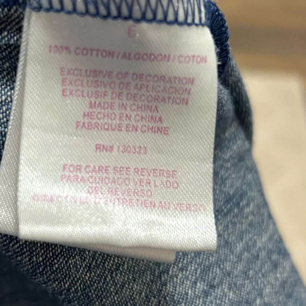 Disney vintage Blue Denim with Pink Floral Embroidery 1990’2000